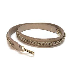 Kate Spade Womens Leather Chain Purse Bag Strap Beige Gold Accessory
